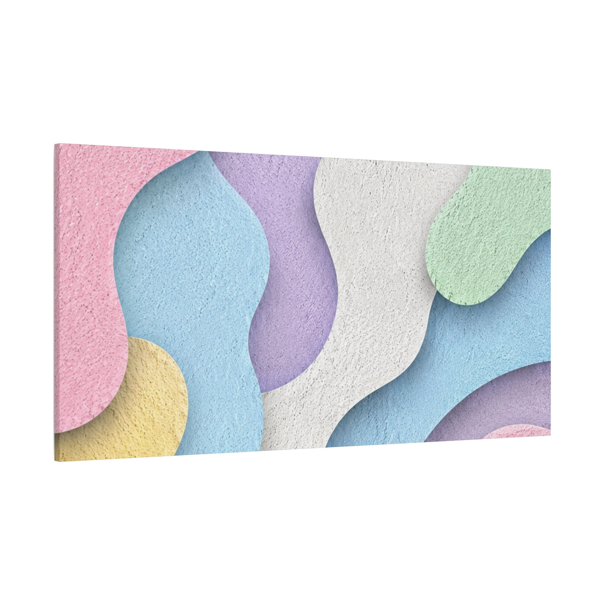 Pastel Abstract Canvas Wall Art | Modern Paper Cut Wall Decor | Colorful Minimalist Canvas Print | Nursery, Bedroom & Living Room Decor