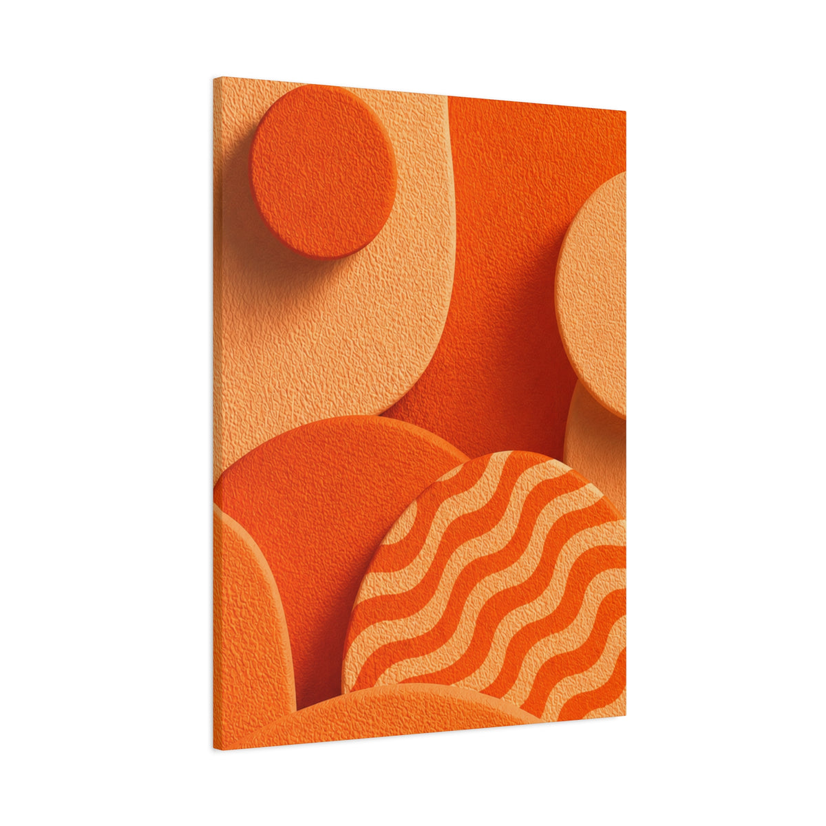 Orange Abstract Canvas Wall Art | Modern Geometric Canvas Print | Luxury Living Room Decor | Mid Century Wall Art | Ready to Hang
