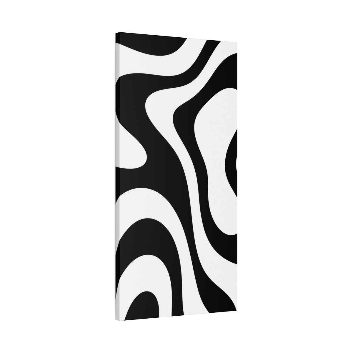 Abstract Black & White Waves Canvas Print — Modern Minimalist Wall Art