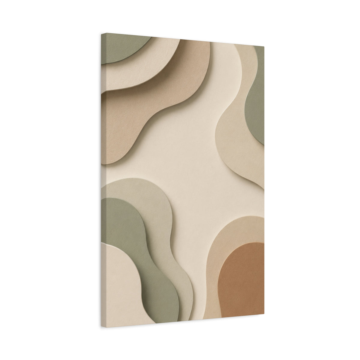 Sage & Terracotta Organic Layers Canvas Wall Art — Neutral Modern Abstract Print
