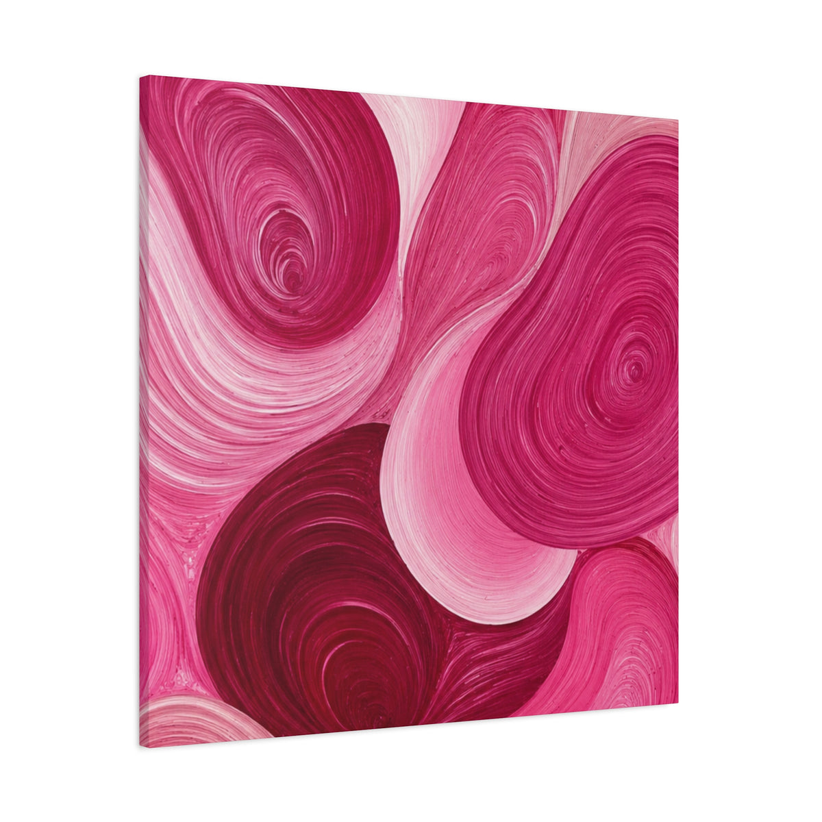 Abstract Pink Swirls Matte Canvas Wall Art – Modern Floral Vibe