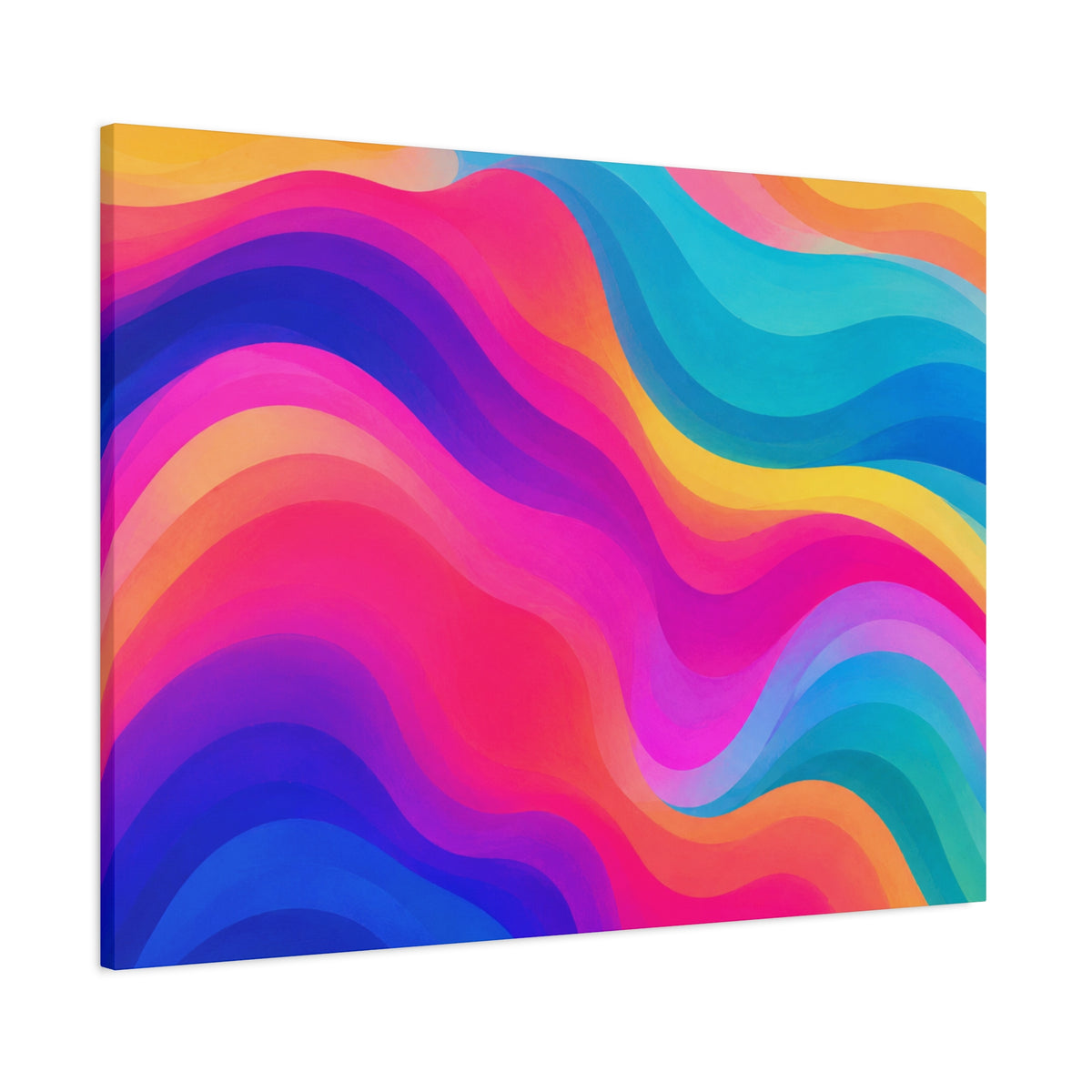 Vibrant Rainbow Wave Canvas Wall Art | Modern Abstract Gradient Matte Canvas Print
