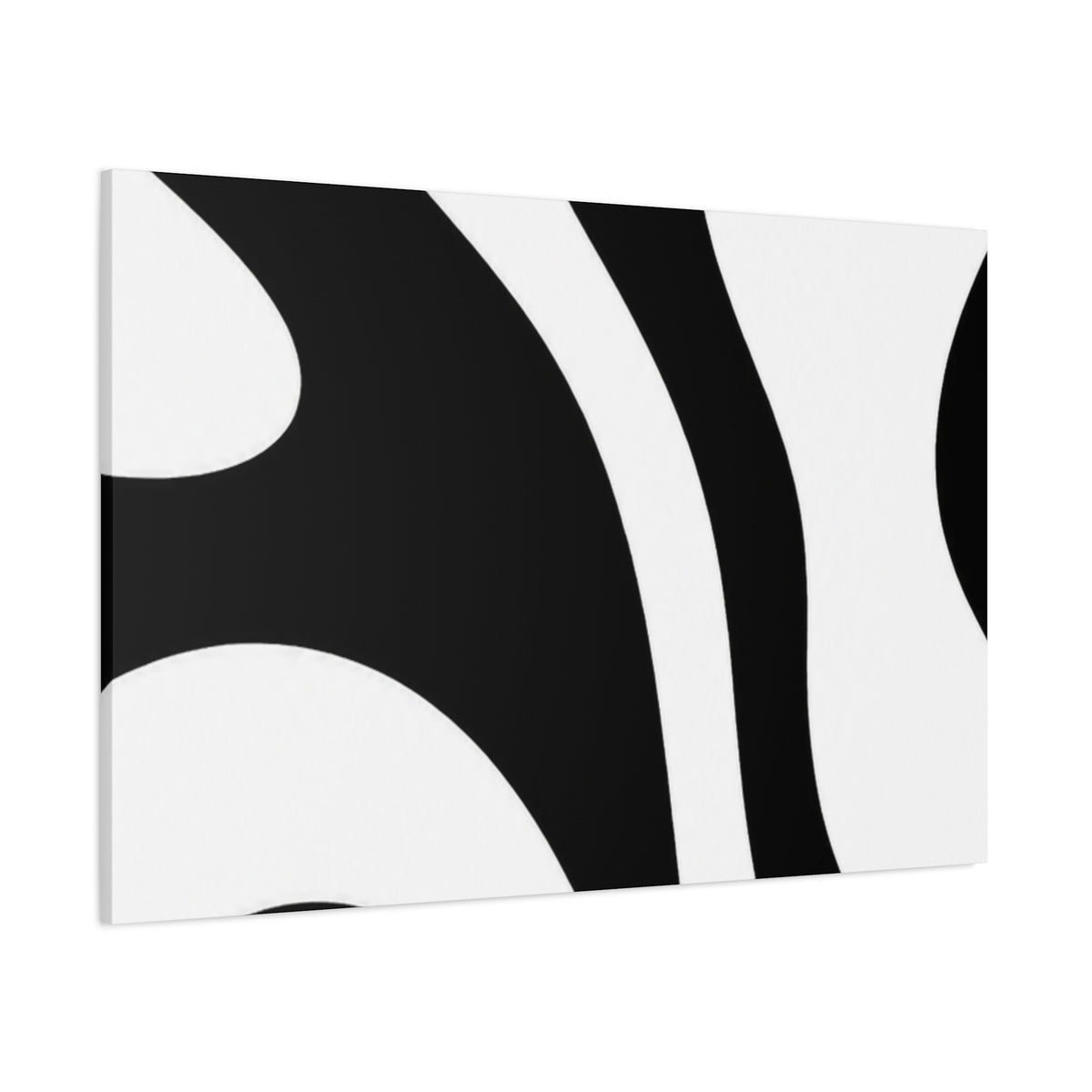 Abstract Black & White Waves Canvas Print — Modern Minimalist Wall Art