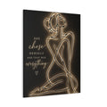 She Chose Herself Canvas Wall Art — Black & Gold Empowerment Line Art