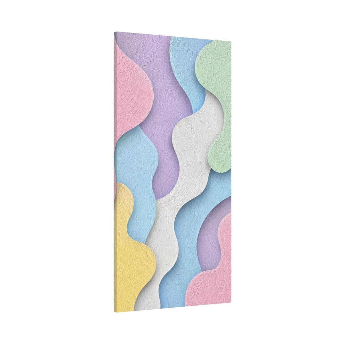 Pastel Abstract Canvas Wall Art | Modern Paper Cut Wall Decor | Colorful Minimalist Canvas Print | Nursery, Bedroom & Living Room Decor