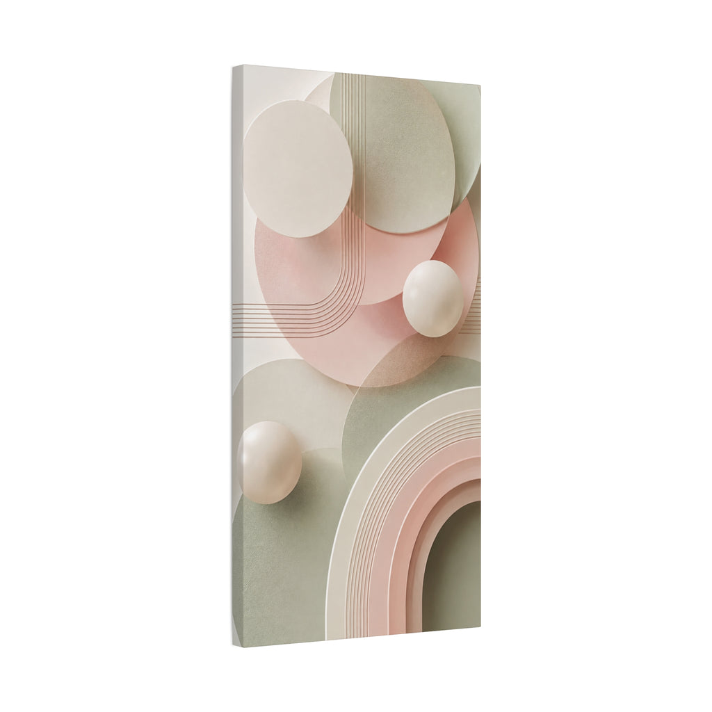 Blush & Sage Harmony Matte Canvas Wall Art — Modern Geometric Neutral Decor