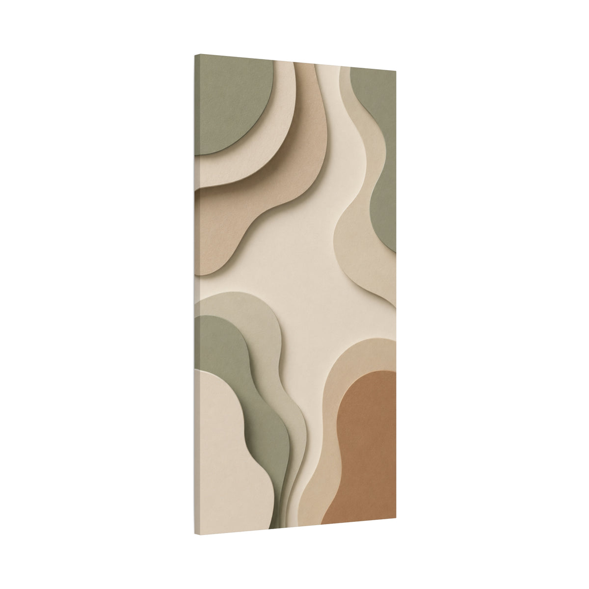 Sage & Terracotta Organic Layers Canvas Wall Art — Neutral Modern Abstract Print