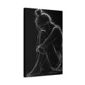Quiet Strength Woman Canvas Wall Art — Black & White Abstract Line Art