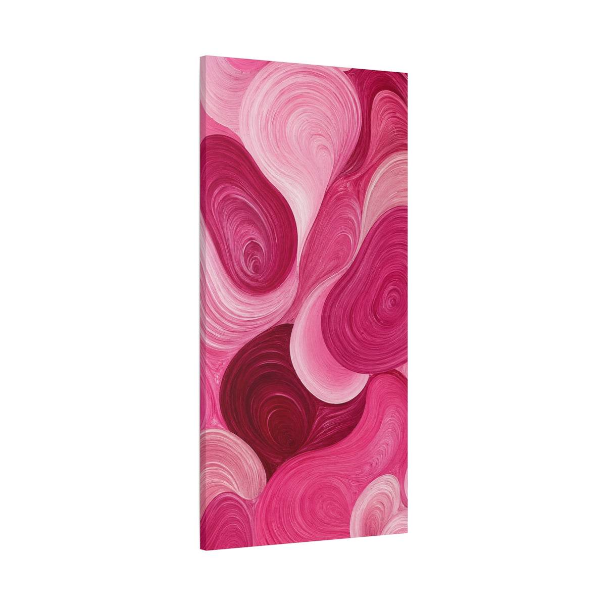 Abstract Pink Swirls Matte Canvas Wall Art – Modern Floral Vibe