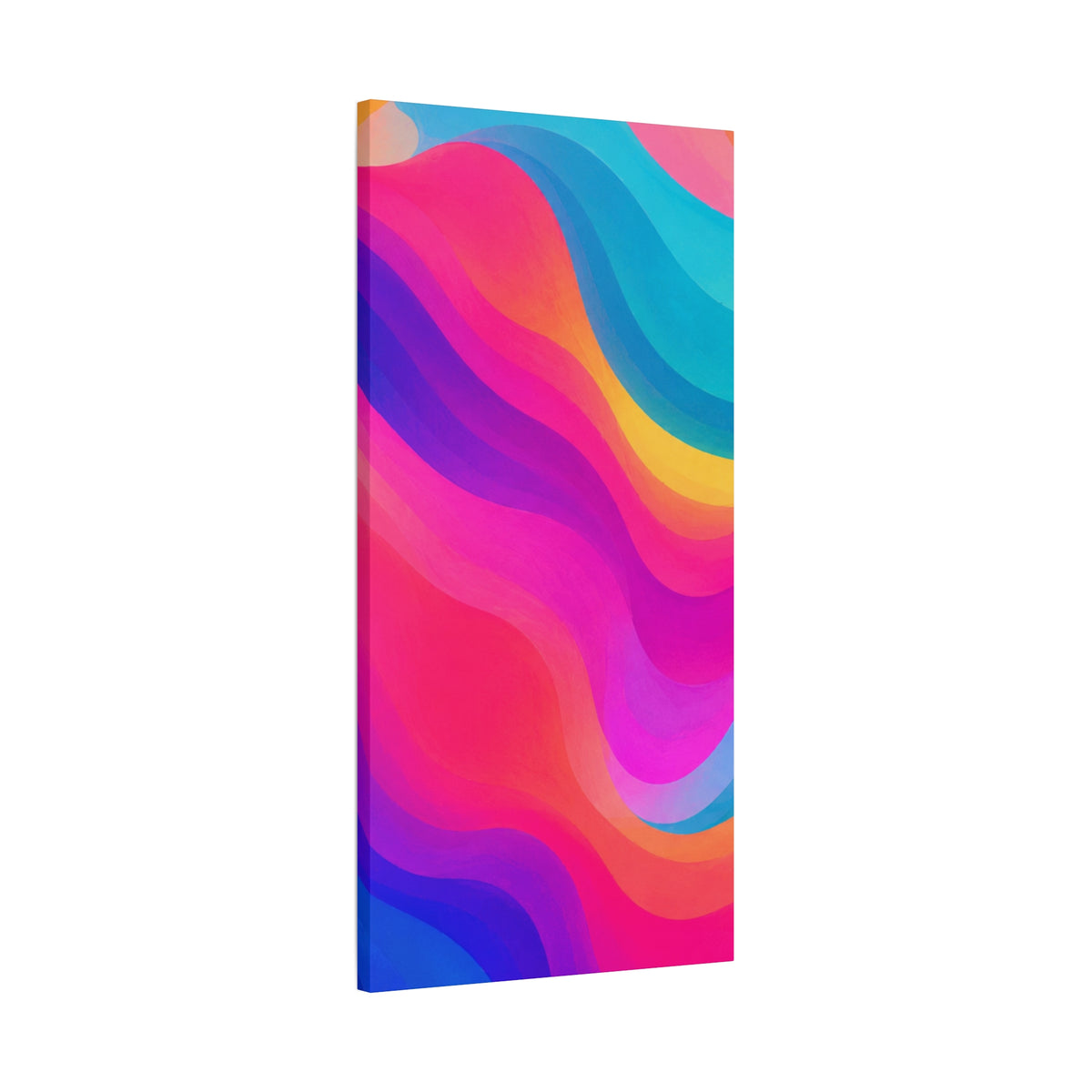 Vibrant Rainbow Wave Canvas Wall Art | Modern Abstract Gradient Matte Canvas Print