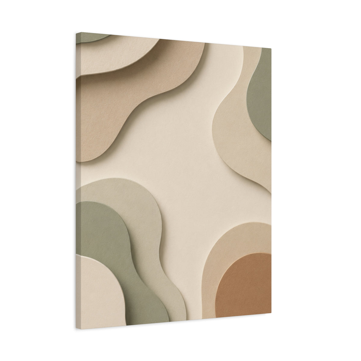 Sage & Terracotta Organic Layers Canvas Wall Art — Neutral Modern Abstract Print