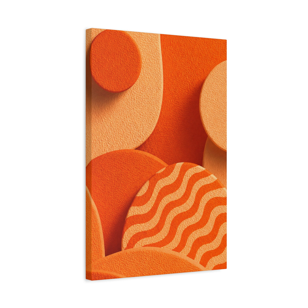 Orange Abstract Canvas Wall Art | Modern Geometric Canvas Print | Luxury Living Room Decor | Mid Century Wall Art | Ready to Hang