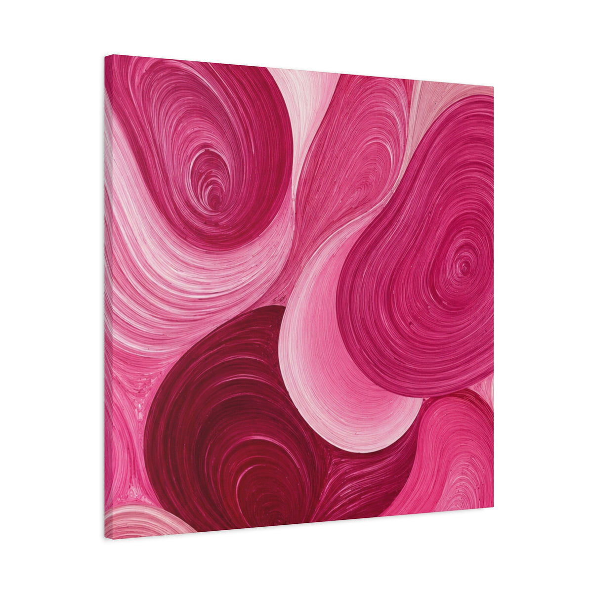Abstract Pink Swirls Matte Canvas Wall Art – Modern Floral Vibe