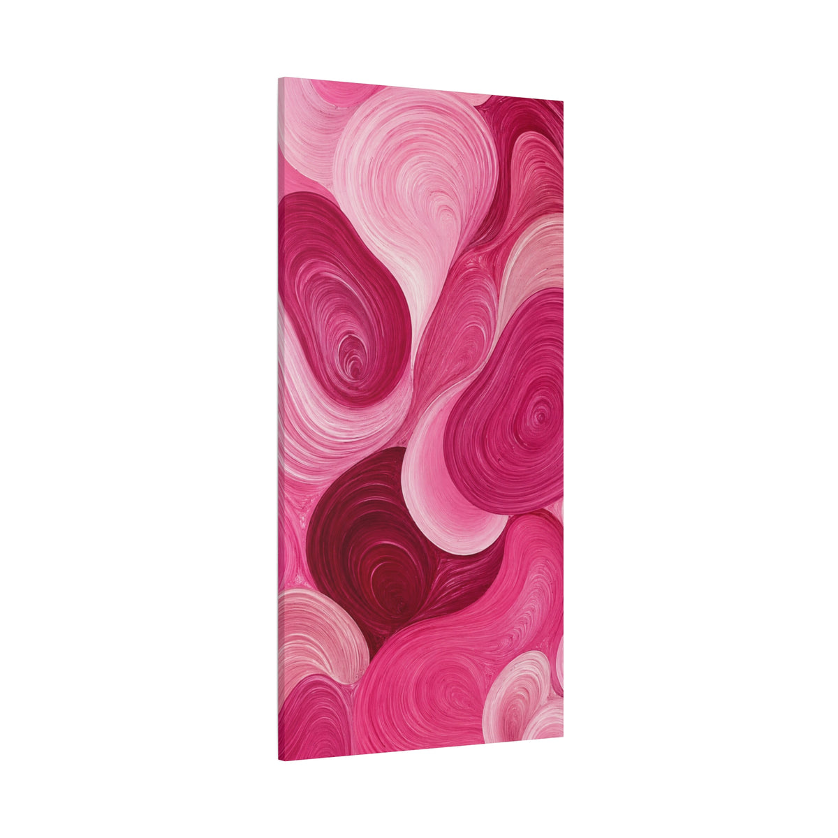 Abstract Pink Swirls Matte Canvas Wall Art – Modern Floral Vibe