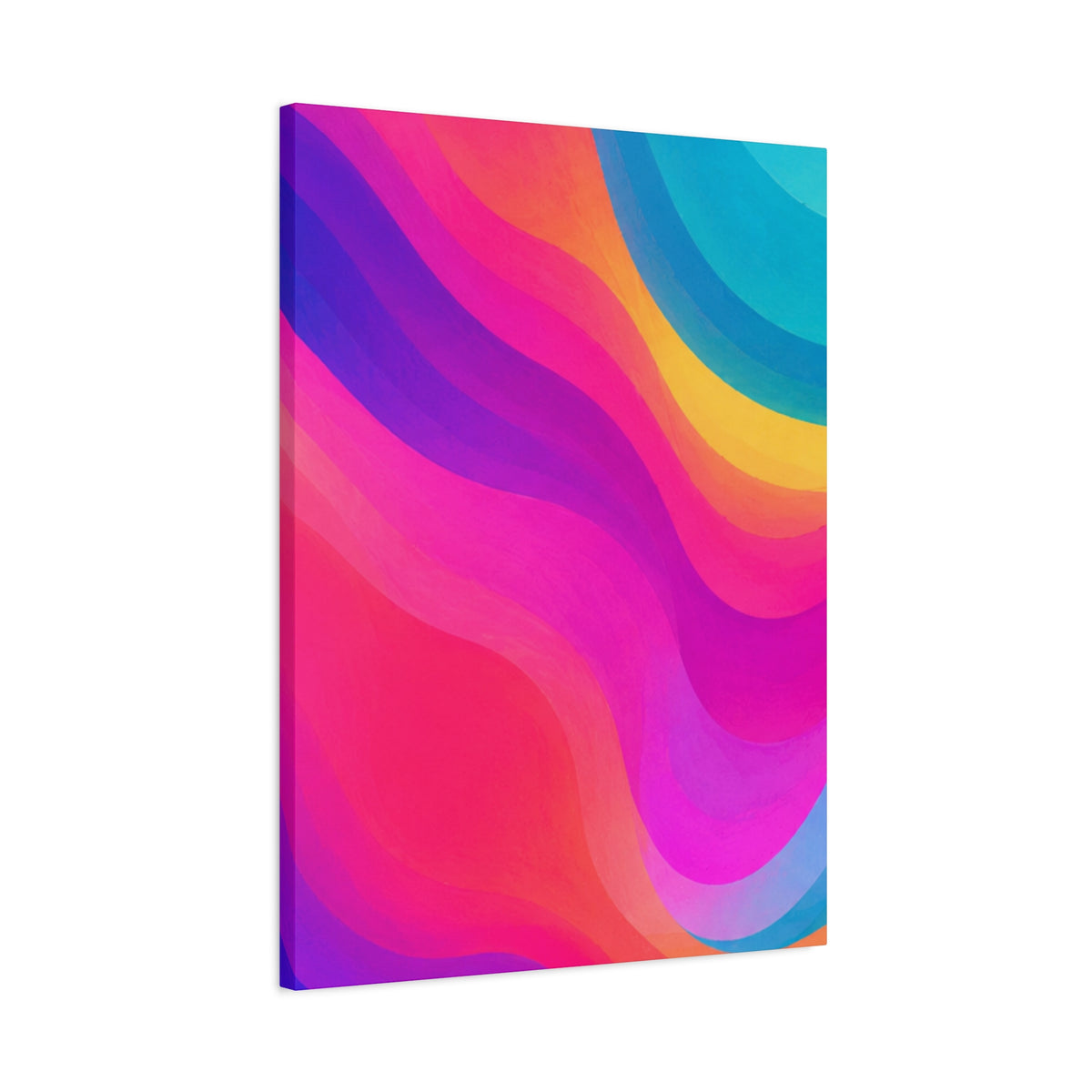 Vibrant Rainbow Wave Canvas Wall Art | Modern Abstract Gradient Matte Canvas Print
