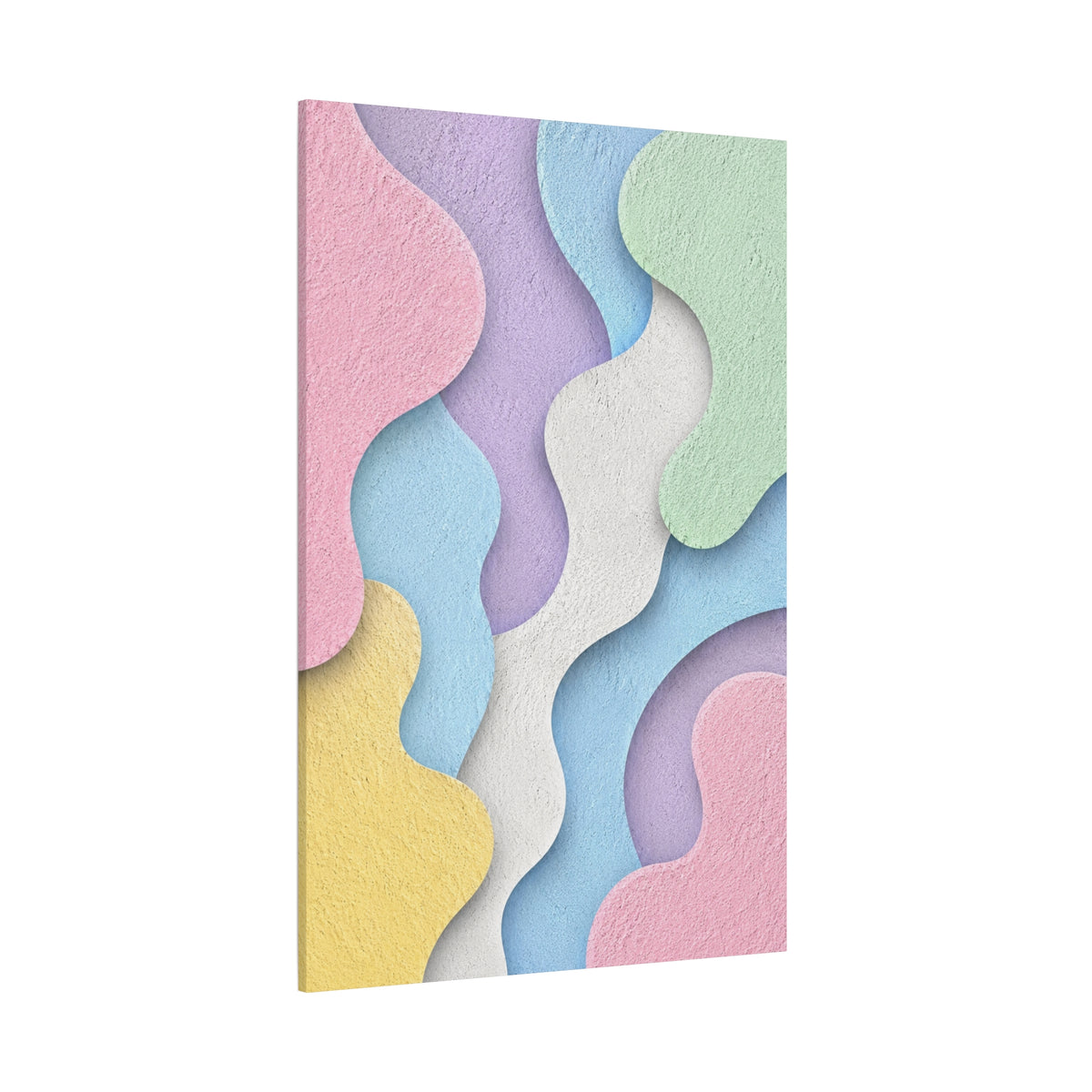 Pastel Abstract Canvas Wall Art | Modern Paper Cut Wall Decor | Colorful Minimalist Canvas Print | Nursery, Bedroom & Living Room Decor