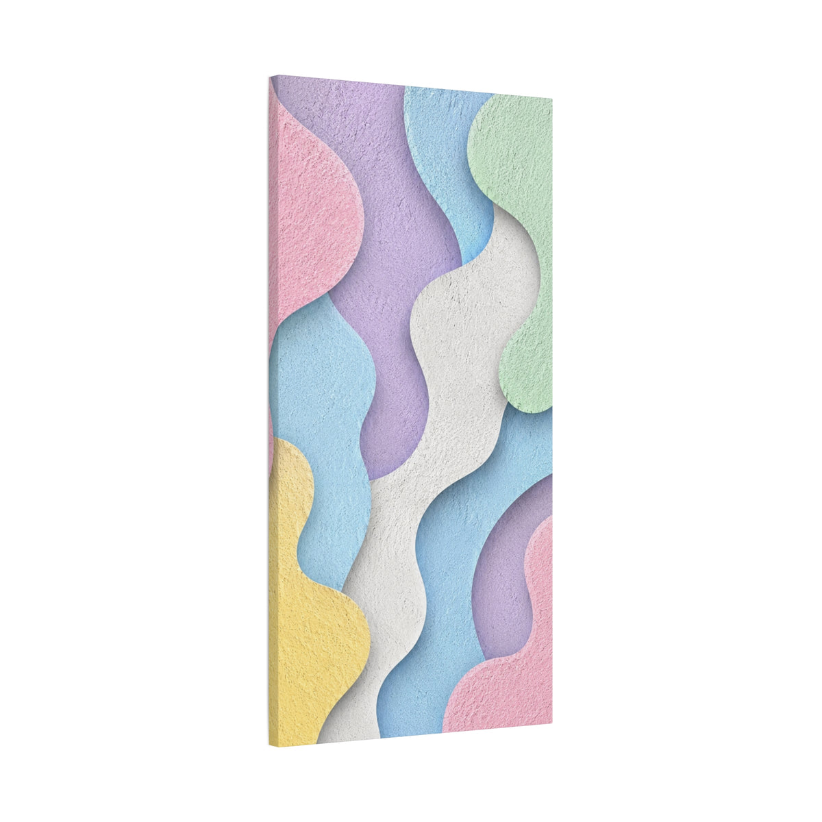 Pastel Abstract Canvas Wall Art | Modern Paper Cut Wall Decor | Colorful Minimalist Canvas Print | Nursery, Bedroom & Living Room Decor