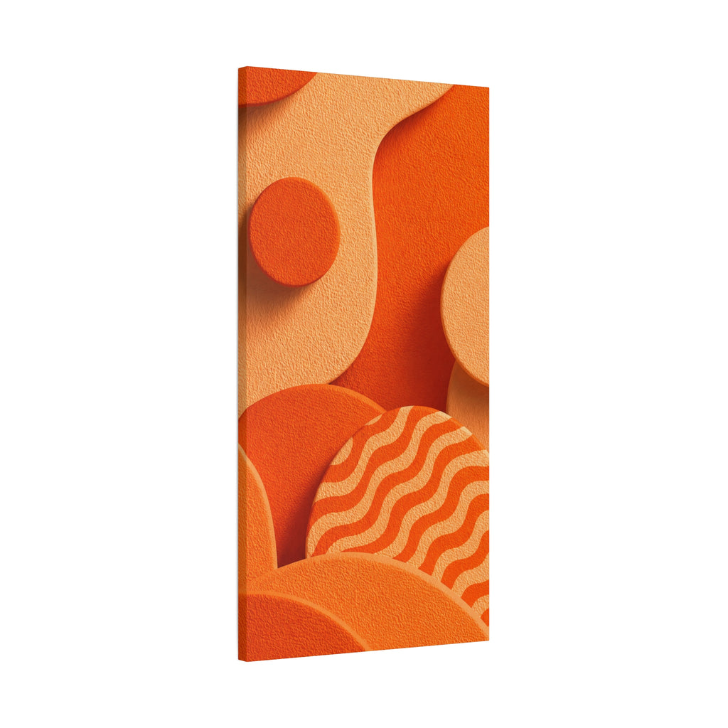 Orange Abstract Canvas Wall Art | Modern Geometric Canvas Print | Luxury Living Room Decor | Mid Century Wall Art | Ready to Hang