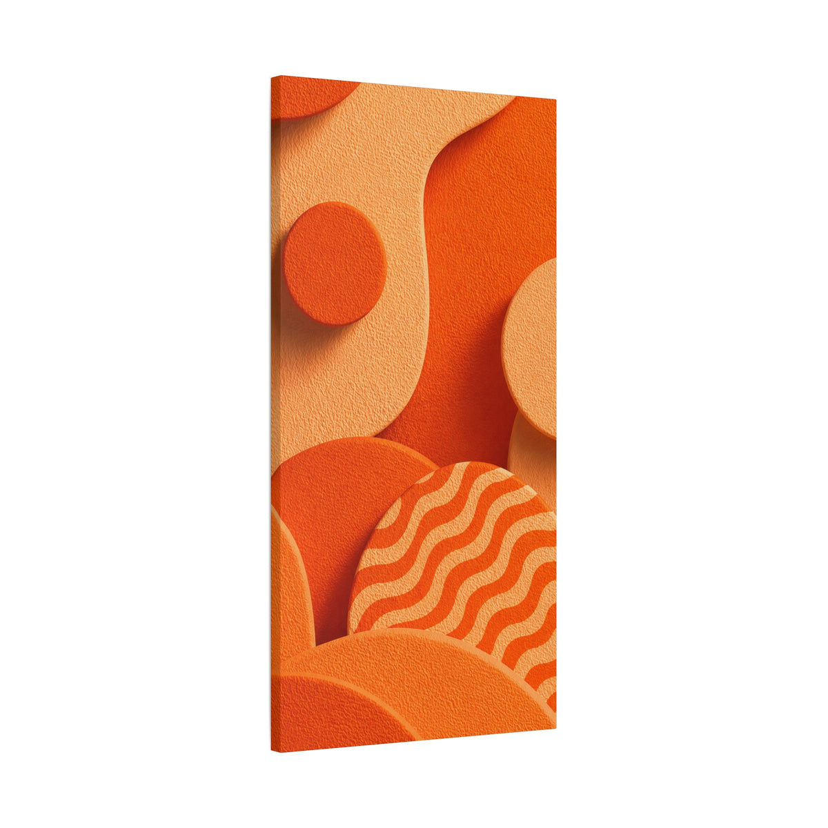 Orange Abstract Canvas Wall Art | Modern Geometric Canvas Print | Luxury Living Room Decor | Mid Century Wall Art | Ready to Hang