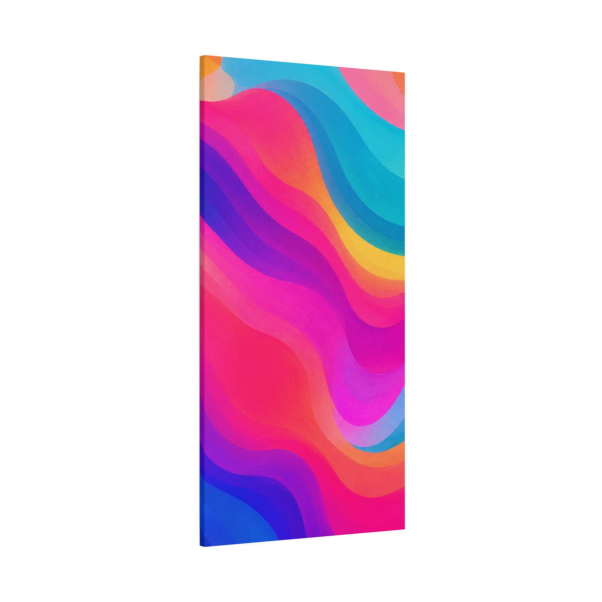 Vibrant Rainbow Wave Canvas Wall Art | Modern Abstract Gradient Matte Canvas Print