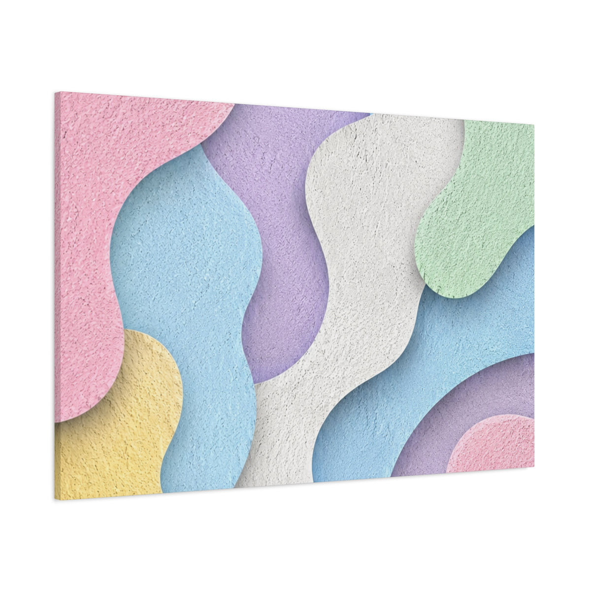 Pastel Abstract Canvas Wall Art | Modern Paper Cut Wall Decor | Colorful Minimalist Canvas Print | Nursery, Bedroom & Living Room Decor