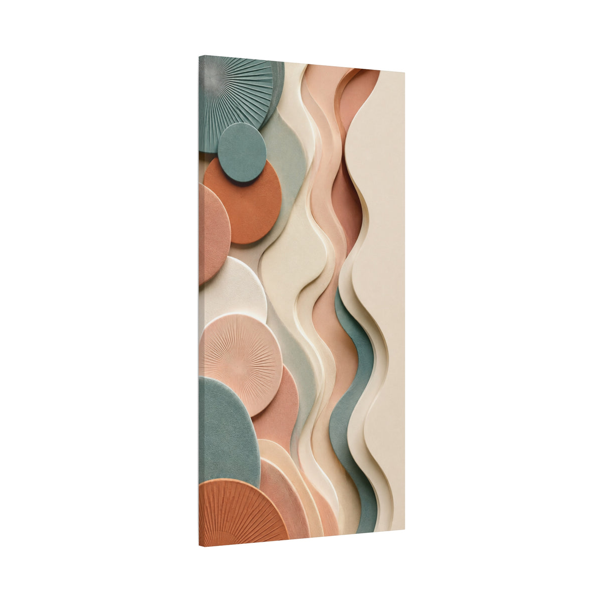Earthy Flow Abstract Matte Canvas Wall Art — Sage, Terracotta & Cream