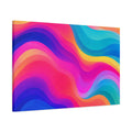 Vibrant Rainbow Wave Canvas Wall Art | Modern Abstract Gradient Matte Canvas Print