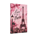 Parisian Dreams Pink Eiffel Tower Matte Canvas Wall Art – Romantic Paris Décor