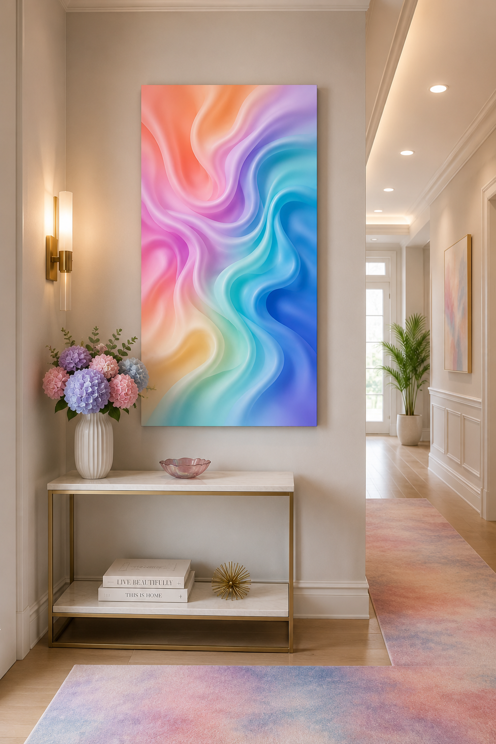 Pastel Dream Waves Canvas Wall Art | Colorful Abstract Matte Canvas Print