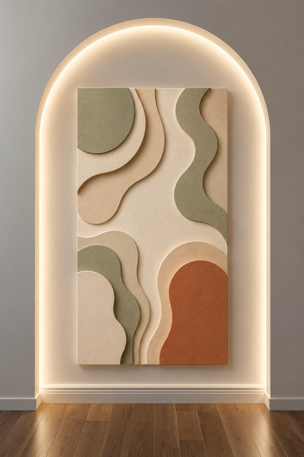 Sage & Terracotta Organic Layers Canvas Wall Art — Neutral Modern Abstract Print