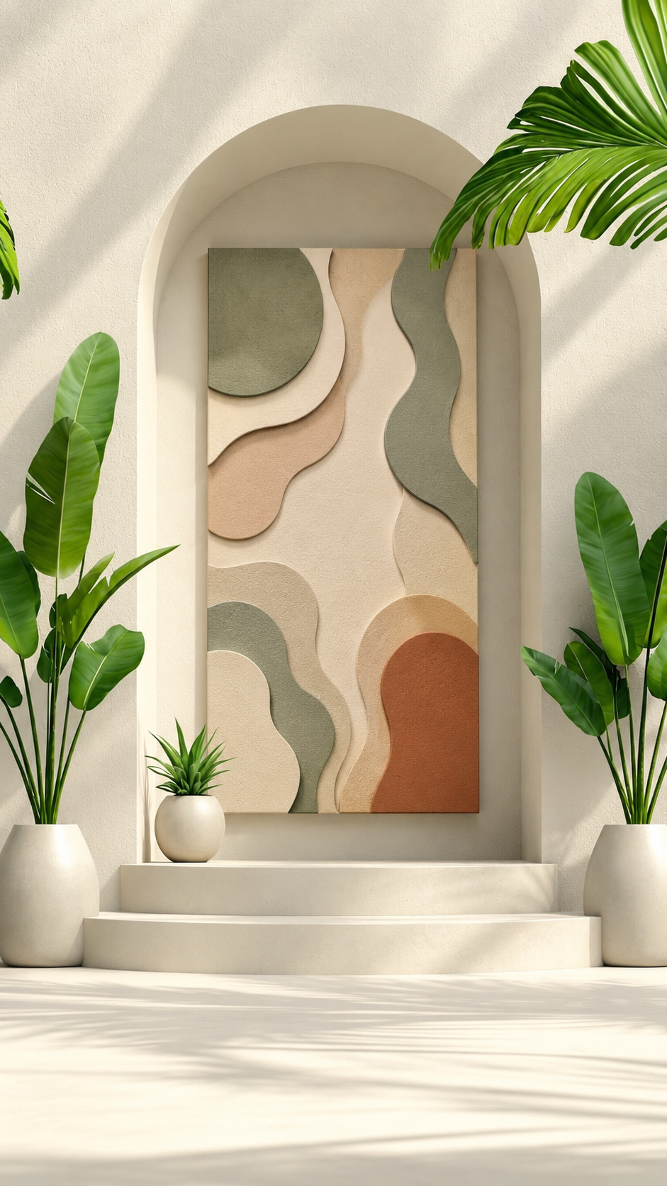Sage & Terracotta Organic Layers Canvas Wall Art — Neutral Modern Abstract Print