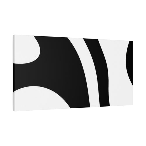 Abstract Black & White Waves Canvas Print — Modern Minimalist Wall Art