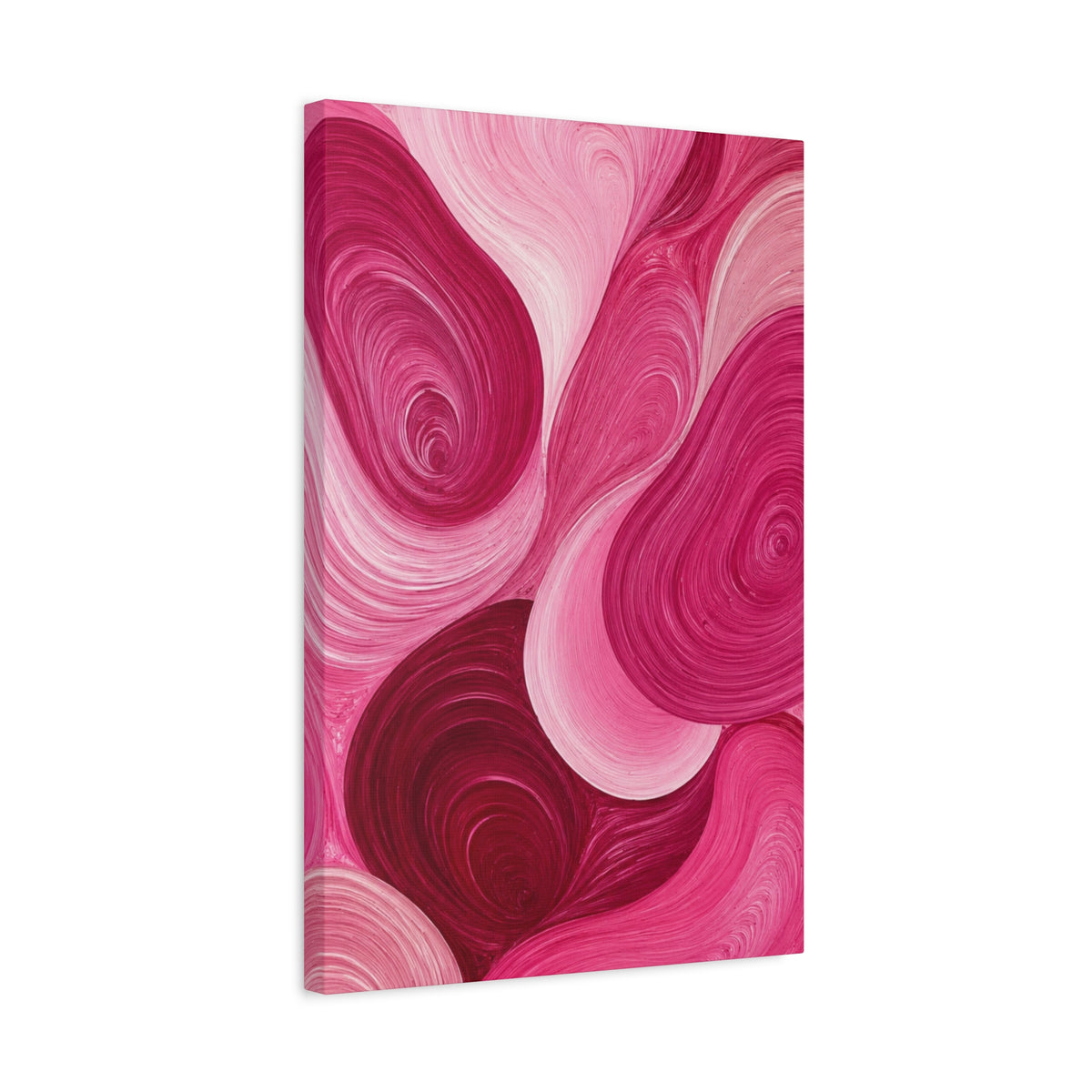 Abstract Pink Swirls Matte Canvas Wall Art – Modern Floral Vibe
