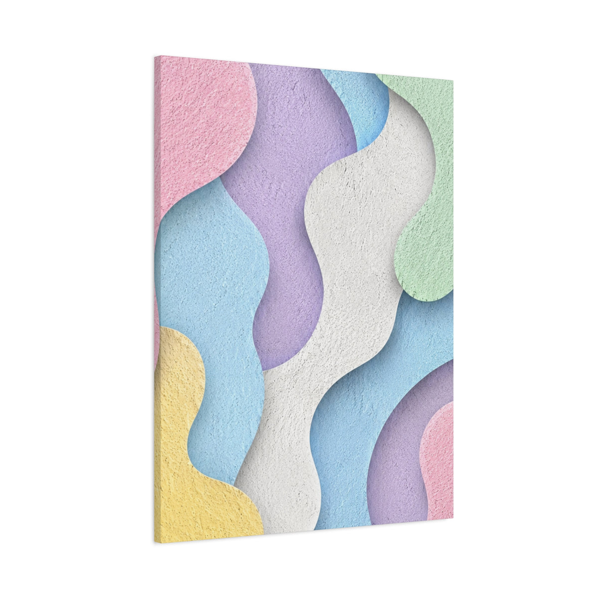 Pastel Abstract Canvas Wall Art | Modern Paper Cut Wall Decor | Colorful Minimalist Canvas Print | Nursery, Bedroom & Living Room Decor