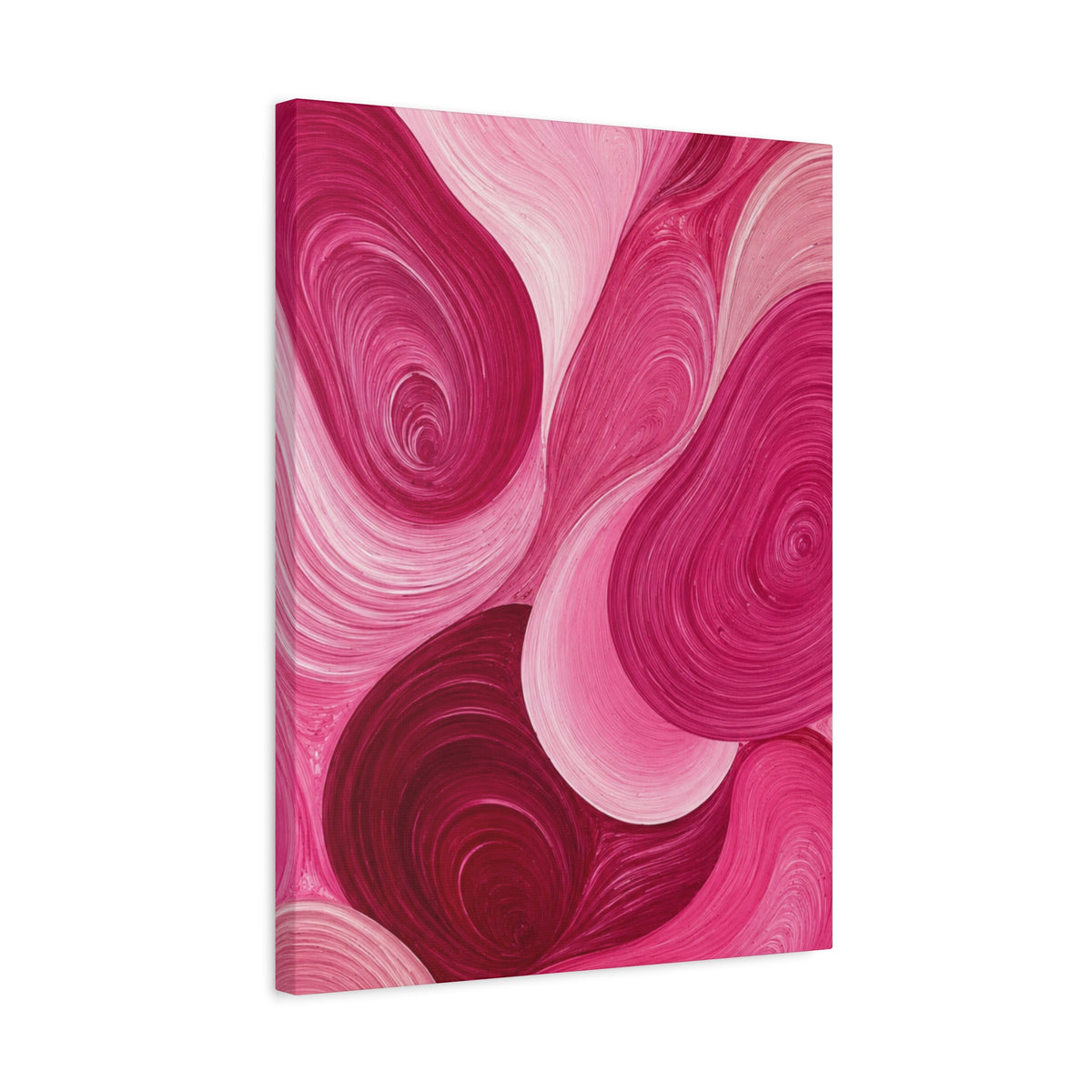 Abstract Pink Swirls Matte Canvas Wall Art – Modern Floral Vibe