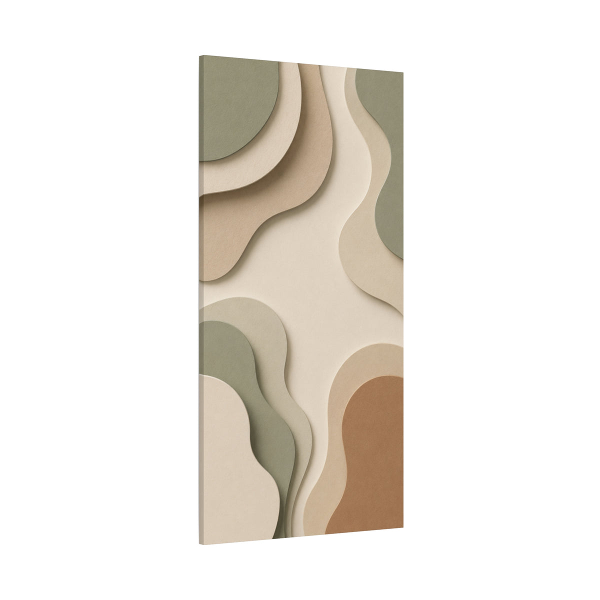 Sage & Terracotta Organic Layers Canvas Wall Art — Neutral Modern Abstract Print