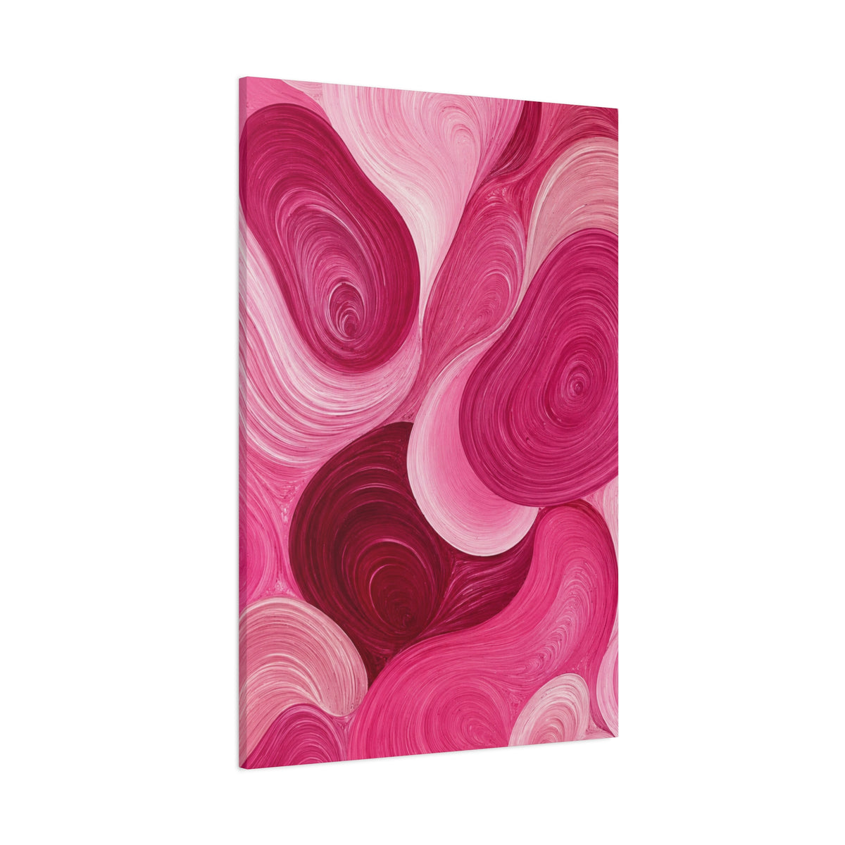 Abstract Pink Swirls Matte Canvas Wall Art – Modern Floral Vibe