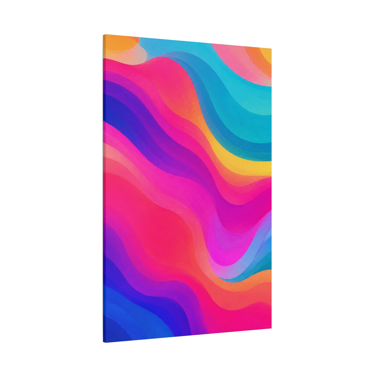 Vibrant Rainbow Wave Canvas Wall Art | Modern Abstract Gradient Matte Canvas Print