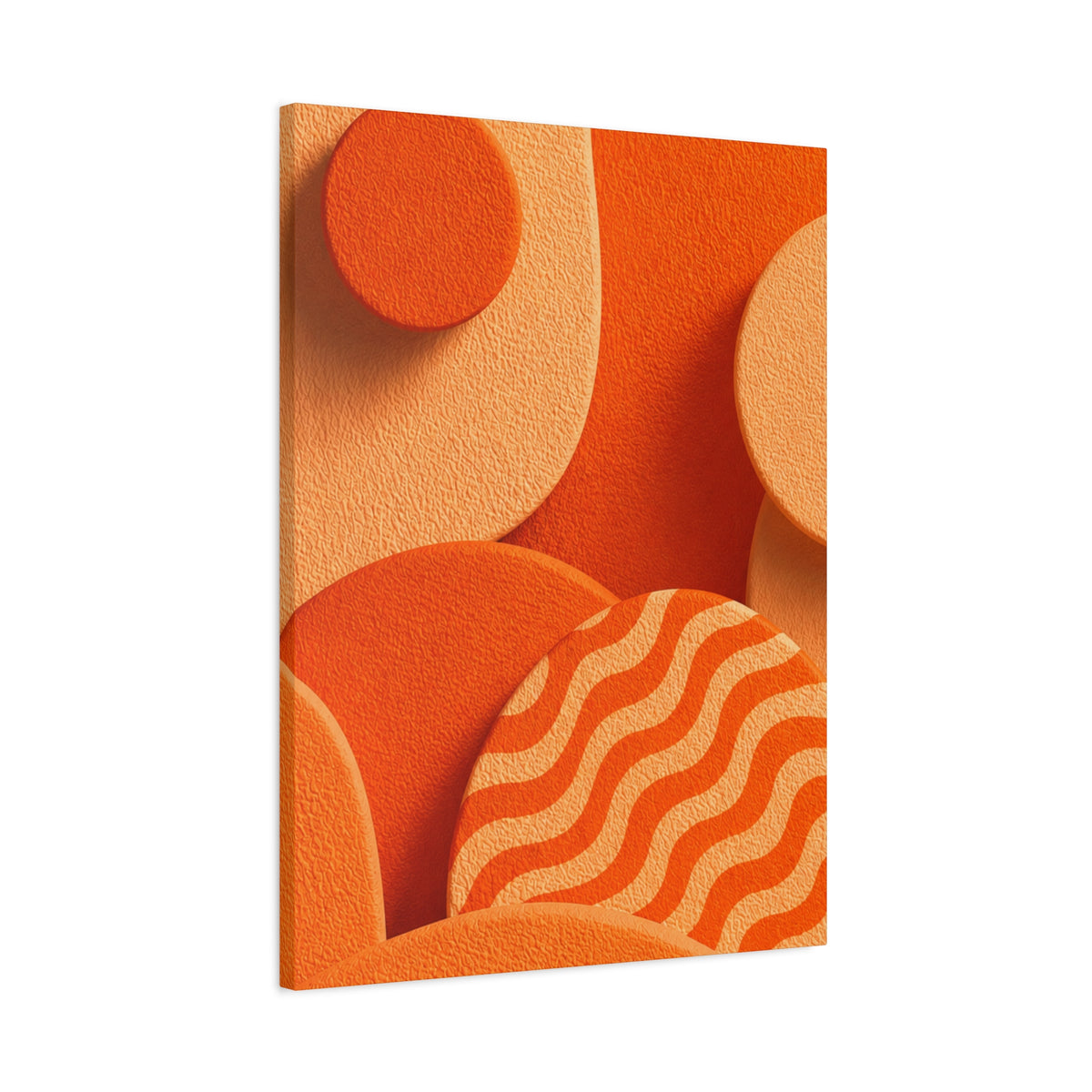 Orange Abstract Canvas Wall Art | Modern Geometric Canvas Print | Luxury Living Room Decor | Mid Century Wall Art | Ready to Hang