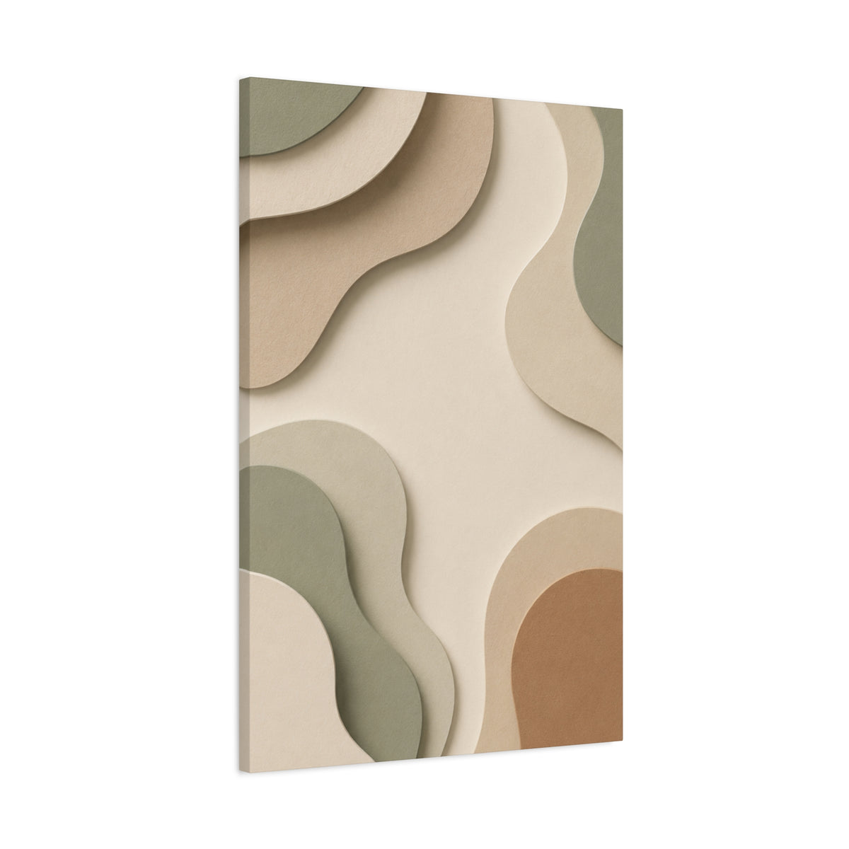 Sage & Terracotta Organic Layers Canvas Wall Art — Neutral Modern Abstract Print