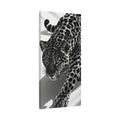 Black & White Leopard Canvas Wall Art – Modern Wildlife Stretched Canvas Home Decor