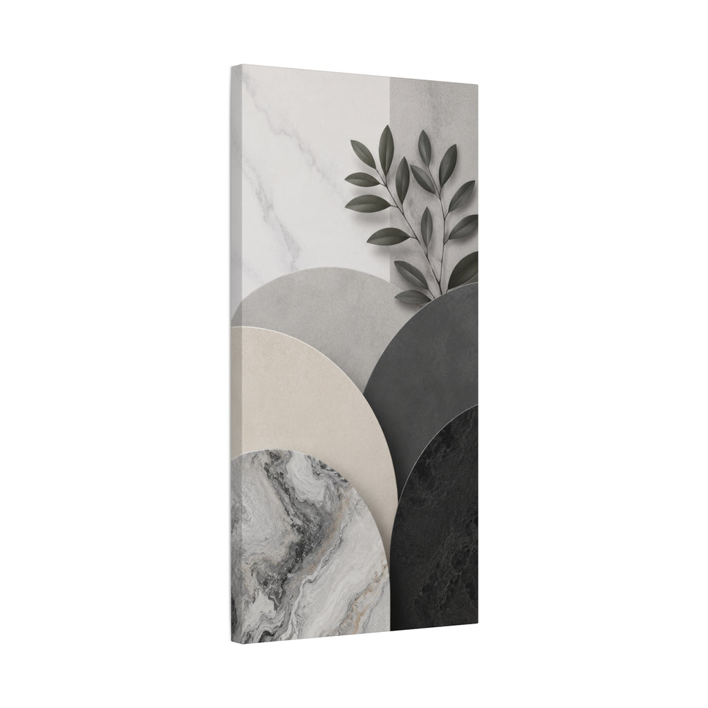 Modern Neutral Botanical Canvas Wall Art — Abstract Geometric Stretched Matte Print