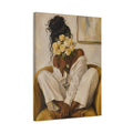 Quiet Bloom Matte Canvas Wall Art — Floral Portrait in Warm Neutral Tones