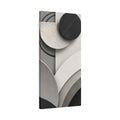 Modern Monochrome Geometric Canvas Wall Art — Abstract 3D Neutral Print