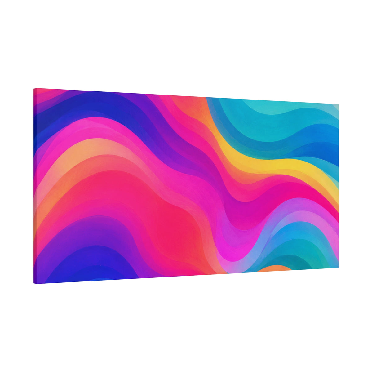 Vibrant Rainbow Wave Canvas Wall Art | Modern Abstract Gradient Matte Canvas Print