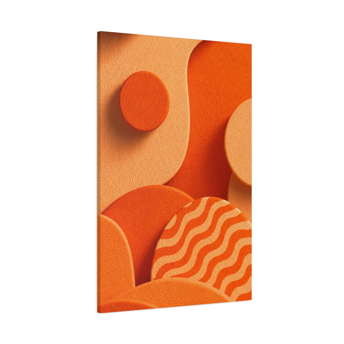 Orange Abstract Canvas Wall Art | Modern Geometric Canvas Print | Luxury Living Room Decor | Mid Century Wall Art | Ready to Hang