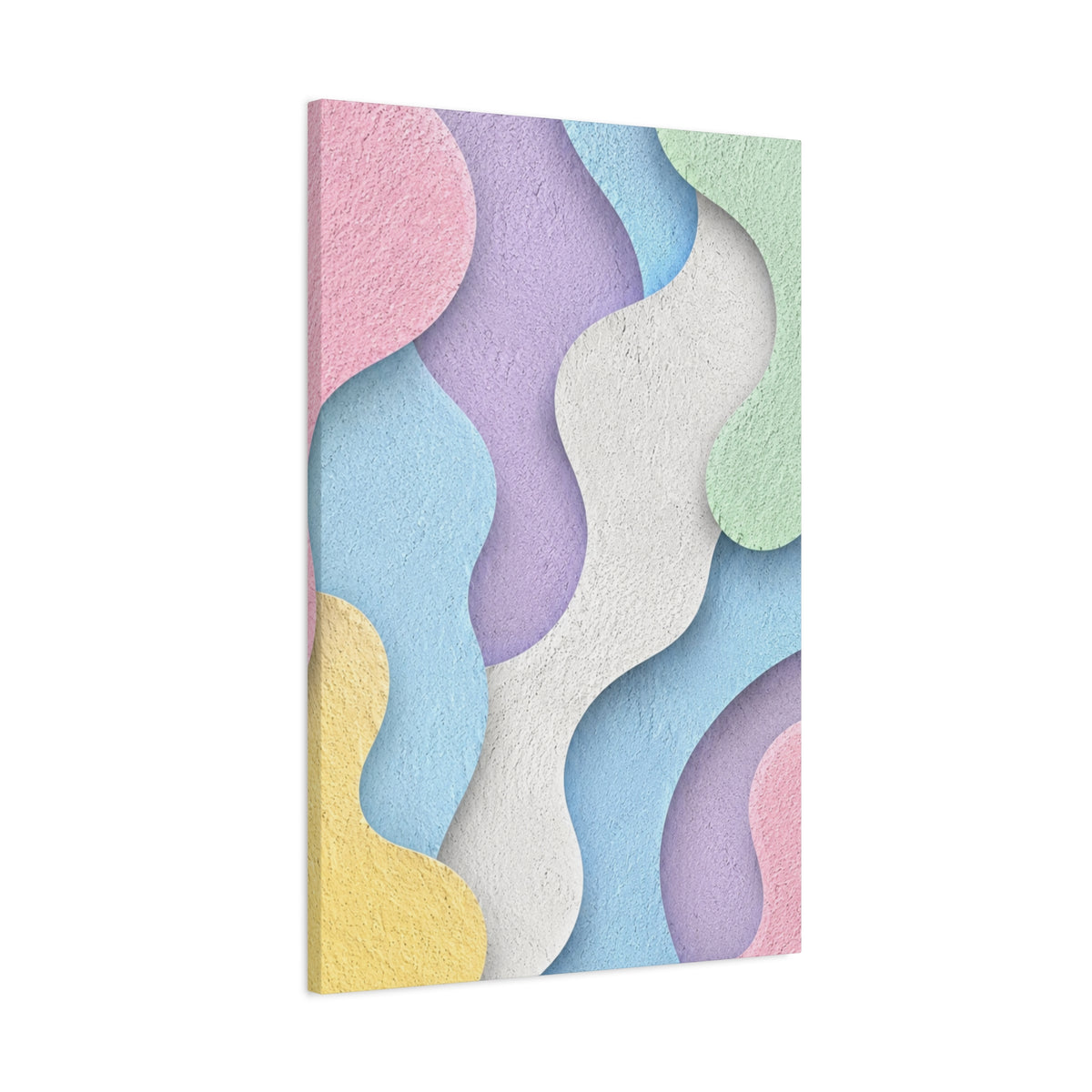 Pastel Abstract Canvas Wall Art | Modern Paper Cut Wall Decor | Colorful Minimalist Canvas Print | Nursery, Bedroom & Living Room Decor
