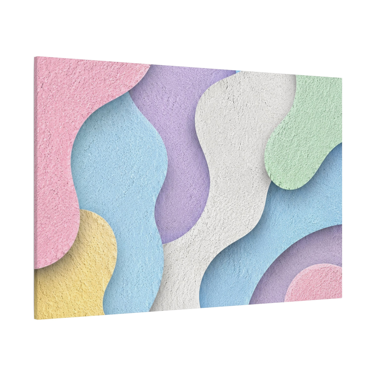Pastel Abstract Canvas Wall Art | Modern Paper Cut Wall Decor | Colorful Minimalist Canvas Print | Nursery, Bedroom & Living Room Decor