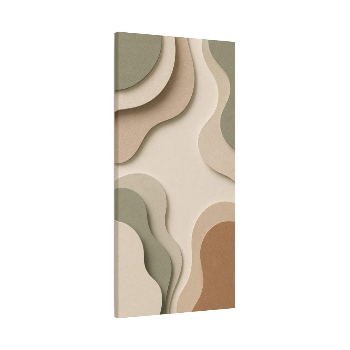 Sage & Terracotta Organic Layers Canvas Wall Art — Neutral Modern Abstract Print