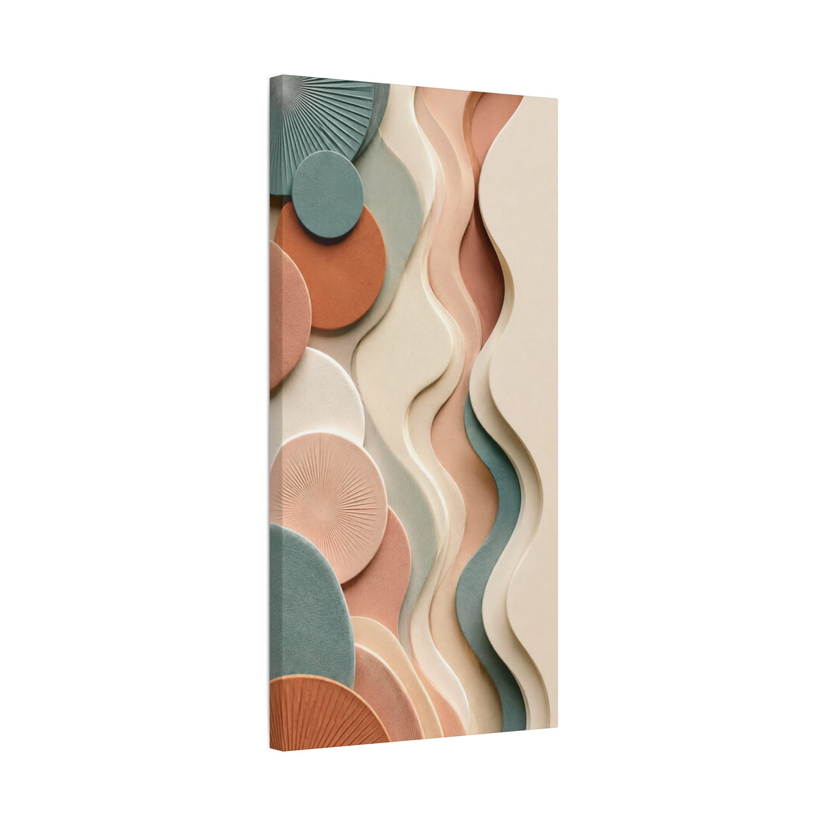 Earthy Flow Abstract Matte Canvas Wall Art — Sage, Terracotta & Cream
